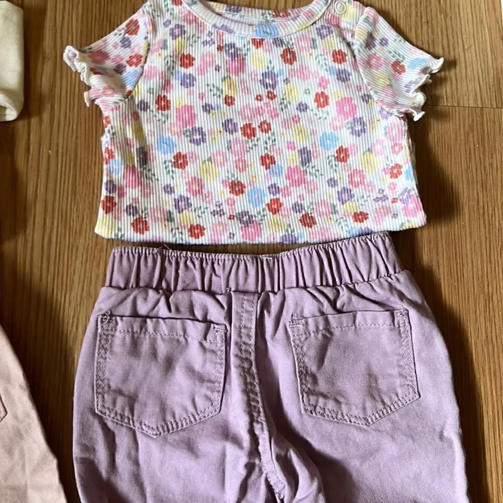 Garanimals  Girls Size 0-3 months Onesies and Matching Pants Sets
